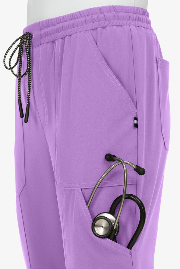 koi Next Gen Good Vibe Women's 7-Pocket STRETCH Jogger Scrub Pants - Petite - Wisteria - 3