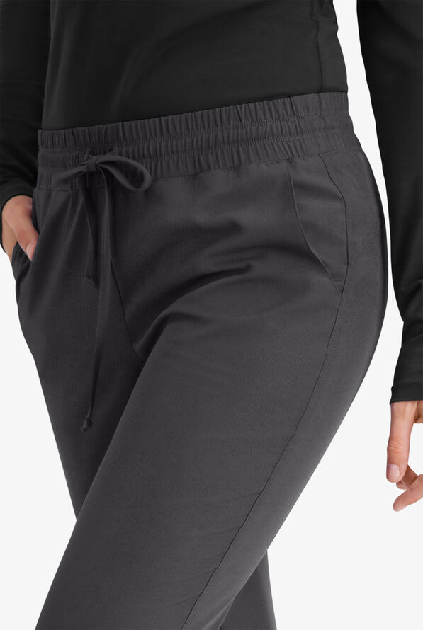 Skechers by Barco Theory Women's 4-Pocket STRETCH Cargo Jogger Scrub Pants - Pewter - 3