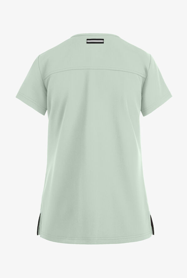 koi Next Gen Hustle and Heart Women's 3-Pocket STRETCH V-Neck Scrub Top - Sage - 2