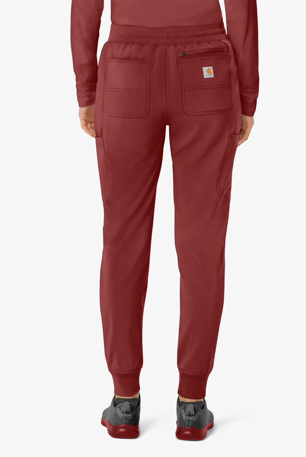 Carhartt Cross-Flex Force Women's 8-Pocket STRETCH Knit Cuff Cargo Jogger Scrub Pants - Amber Terrain - 2