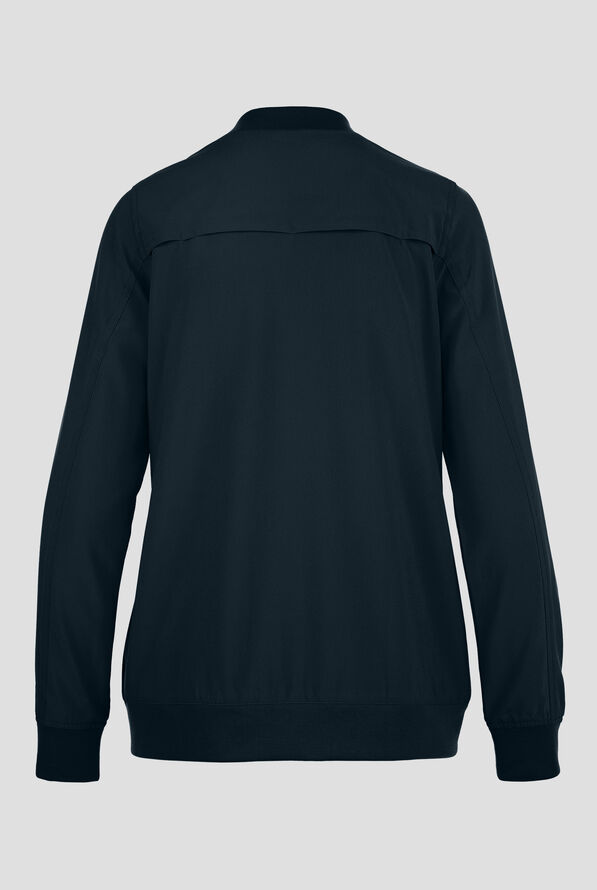Carhartt Force Cross-Flex Rugged Flex Women's 6-Pocket Rib Trim Lightweight Zip Bomber Scrub Jacket - Navy - 2
