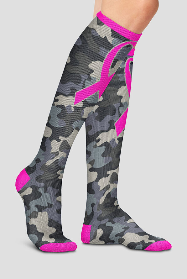 Calcetines de compresión Cherokee Camo Pink Ribbon Light Compression para mujer - 10-15 mmHG - null - 2