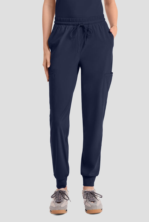 Infinity PURSUIT Women's 5-Pocket STRETCH Drawstring Jogger Scrub Pant - Navy - 1