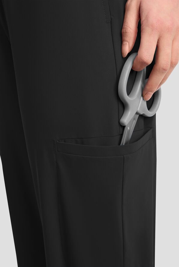 Infinity PURSUIT Women's 5-Pocket STRETCH Drawstring Jogger Scrub Pant - Black - 2