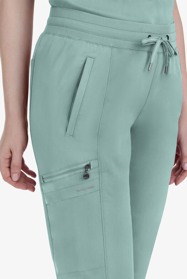 Pantal&oacute;n m&eacute;dico Healing Hands Purple Label Toby STRETCH estilo jogger con 7 bolsillos y cord&oacute;n para mujer - Rain Water - 2