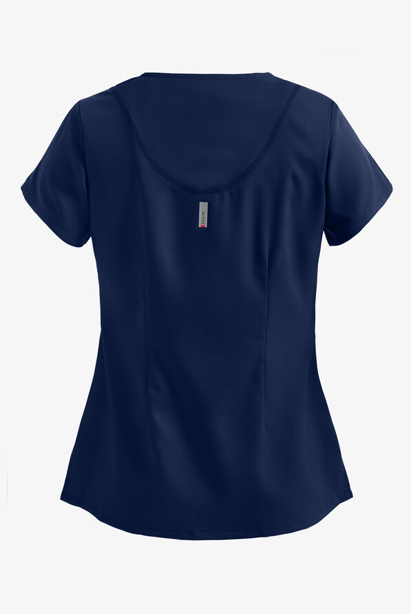 Grey's Anatomy by Barco Cora Women's 4-Pocket Crossover V-Neck Scrub Top - Indigo - 2