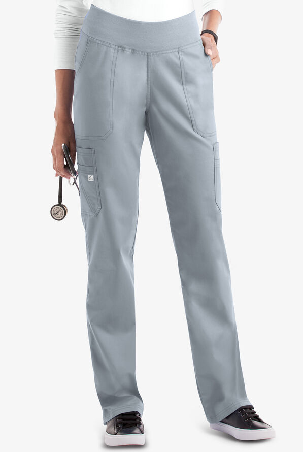 Pantal&oacute;n m&eacute;dico UA Butter-Soft STRETCH Petite Active estilo yoga con 10 bolsillos para mujer - Silver - 1