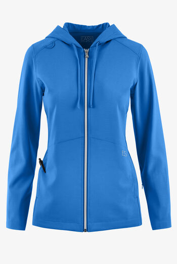 Easy STRETCH Selena Women's 5-Pocket Long Sleeve Zip-Front Scrub Hoodie