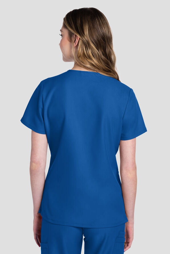 Cherokee Workwear Originals Ultra Women's 2-Pocket V-Neck Scrub Top - Royal - 3