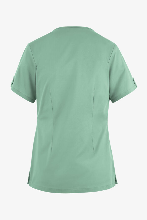 Butter-Soft STRETCH Women's 6-Pocket V-Neck Scrub Top - Water Mint - 4