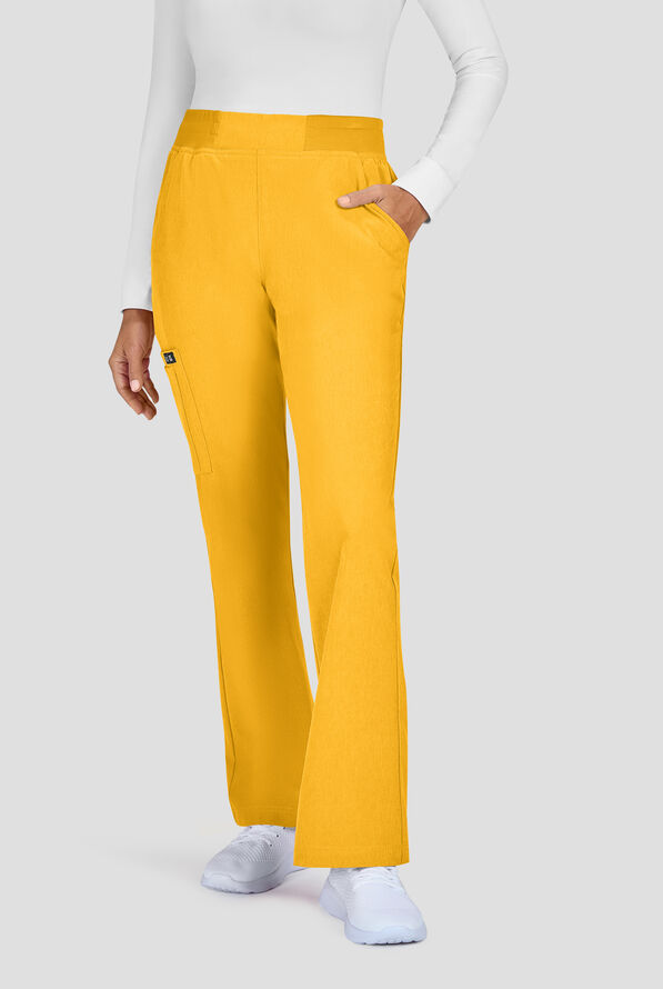 koi Basics Wrenlee Women's 6-Pocket STRETCH Bootcut Scrub Pants - Heather Mango - 1