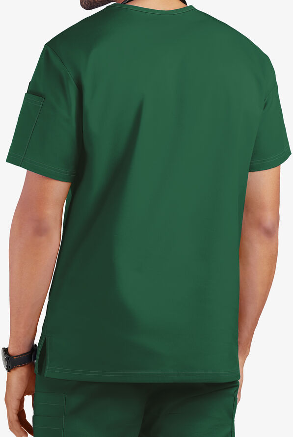 Camisa m&eacute;dica UA Butter-Soft STRETCH con cuello en V y 4 bolsillos para hombre  - Hunter - 3