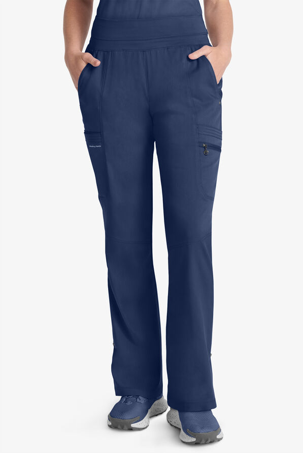 Healing Hands Purple Label Tina Women's 8-Pocket STRETCH Yoga Scrub Pants - Navy - 1