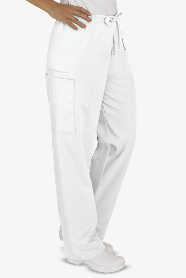 UA Best Buy Scrubs Unisex 3-Pocket Drawstring Pant - White - 4