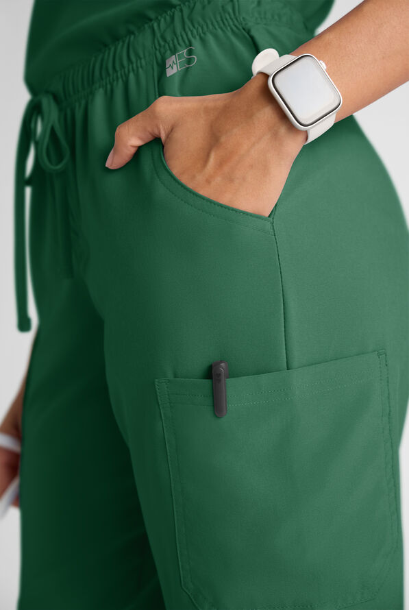 Easy STRETCH Eden Women's 4-Pocket Drawstring Scrub Pants - Hunter - 3