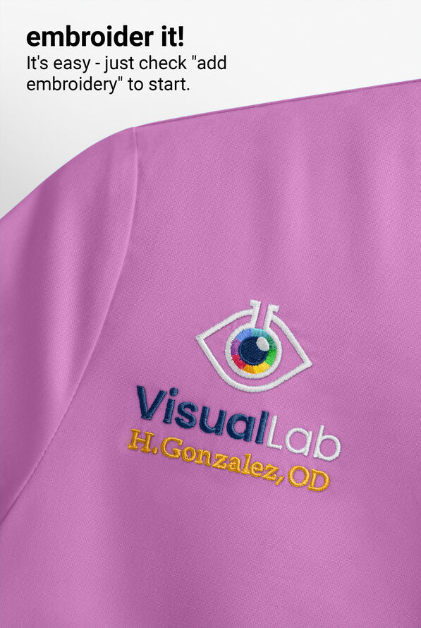 Blusa m&eacute;dica UA Butter-Soft STRETCH con cremallera en el cuello curvo y 4 bolsillos para mujer - Orchid - 7