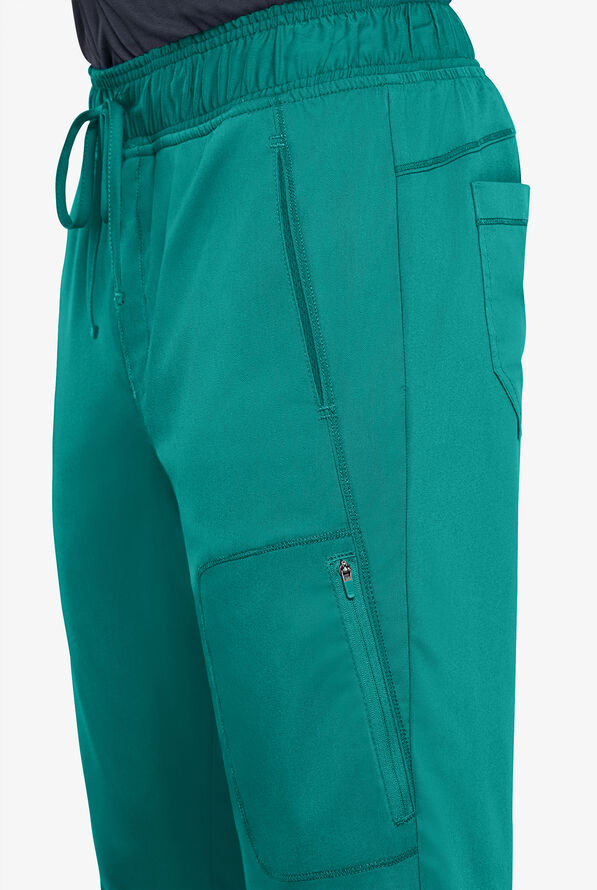 Cherokee Workwear Revolution Men's 5-Pocket STRETCH Jogger Scrub Pants - Teal - 3