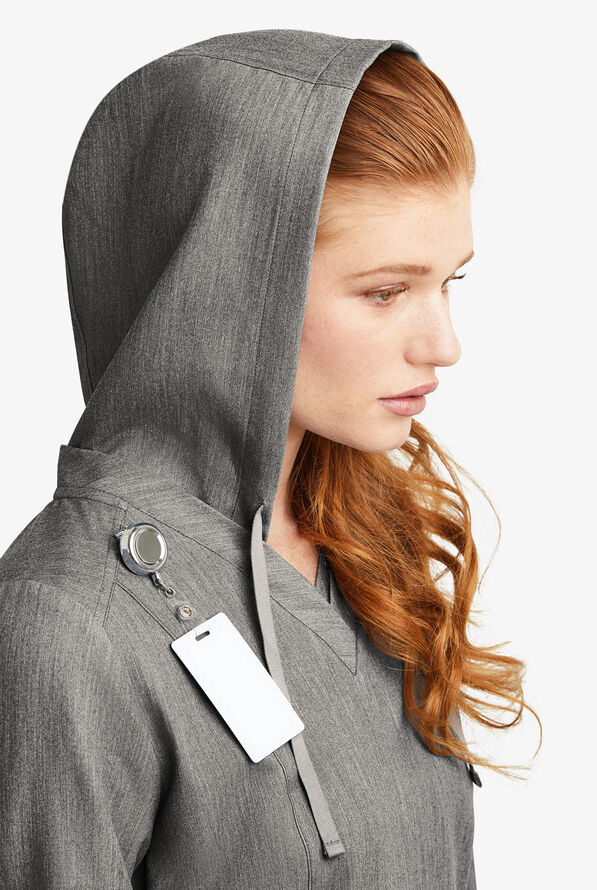 Sudadera m&eacute;dica MOVEMENT by Butter-Soft Sirius STRETCH con capucha y 4 bolsillos para mujer - Graphite Heather - 5