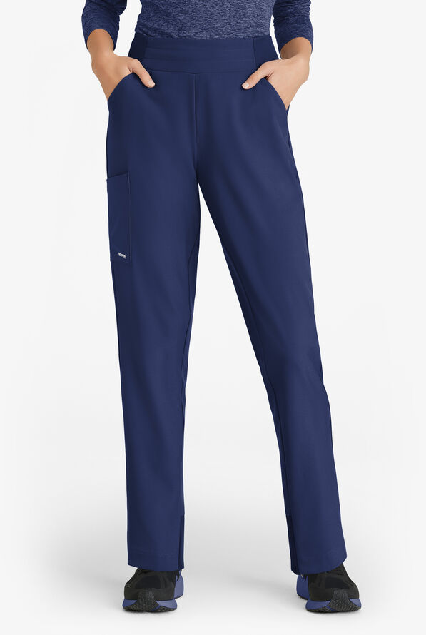 Grey's Anatomy by Barco Evolve STRETCH Flight Women's 5-Pocket High Waisted Cargo Scrub Pants - Indigo - 1