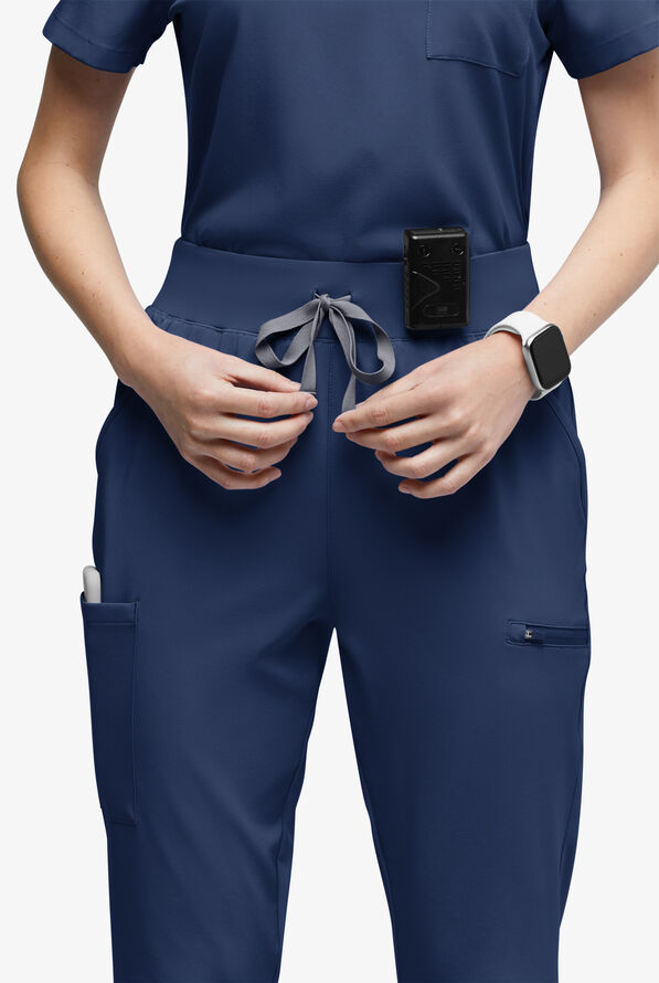 Easy STRETCH Olivia Women's 7-Pocket Slim Leg Jogger Scrub Pants - Tall - Navy - 3
