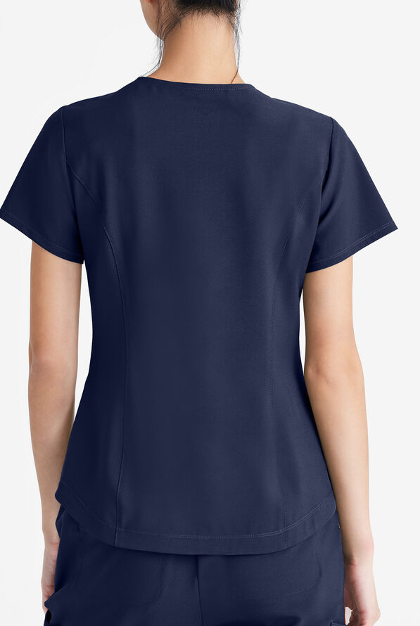 Grey's Anatomy by Barco Evolve STRETCH Rhythm Women's 2-Pocket V-Neck Scrub Top - Indigo - 3