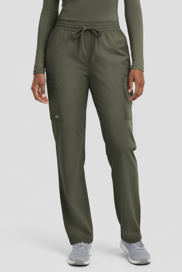 Dickies Forge Women's 6-Pocket Straight Leg Cargo Scrub Pants - Olive - 1