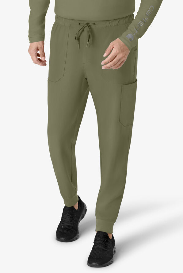 Carhartt Cross-Flex Men's 7-Pocket STRETCH Cargo Jogger Scrub Pants - Olive - 1