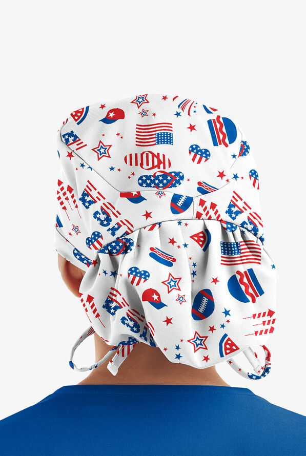 Gorro médico quirúrgico estampado UA Party in the USA White para mujer - null - 2