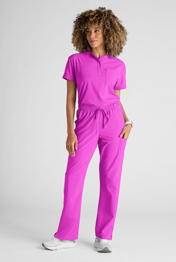 Easy STRETCH Eden Women's 4-Pocket Drawstring Scrub Pants - Electric Fuchsia - 8