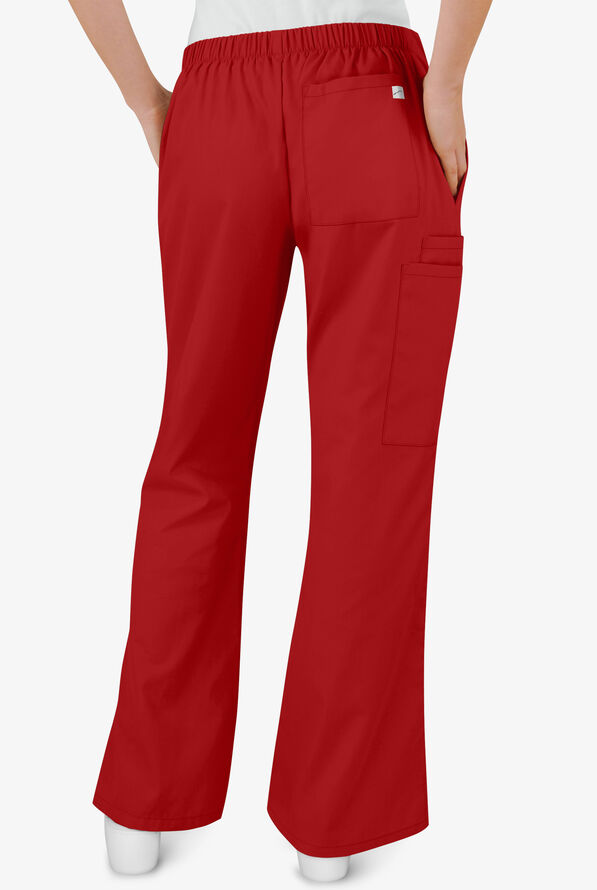 Pantal&oacute;n m&eacute;dico Butter-Soft Core Petite con cord&oacute;n y 4 bolsillos para mujer - Red - 2