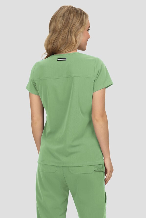 Blusa m&eacute;dica Koi Next Gen Hustle and Hear con cuello en V y 3 bolsillos para mujer - Pistachio - 4