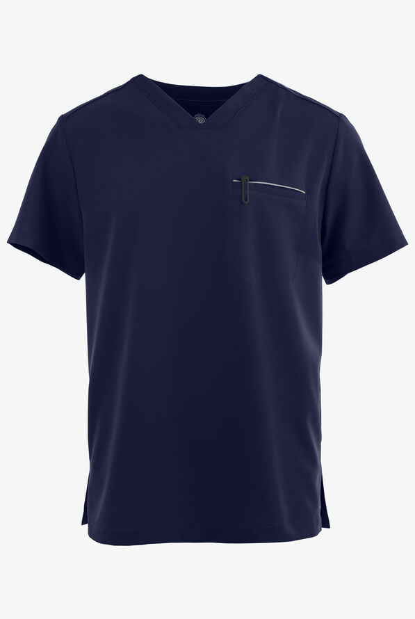 Healing Hands 360 Spencer Men's 1-Pocket STRETCH V-Neck Scrub Top - Navy - 1