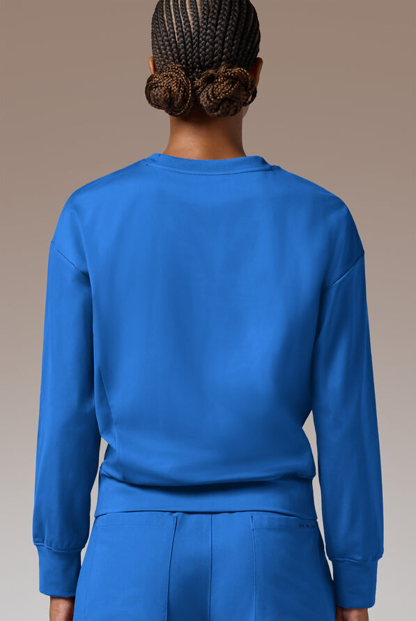 Hypothesis Omni Base Women's Knit Crew Neck Scrub Pullover - Royal - 2