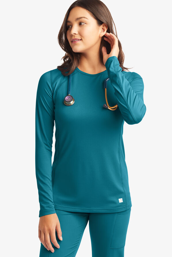 Camiseta médica ReSurge Jade con mangas largas para mujer - Caribbean Blue - 7