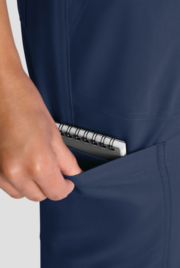 Butter-Soft STRETCH FLXTEK+ Women's 8-Pocket Straight Leg Cargo Scrub Pants - Tall - Navy - 5