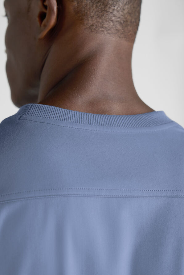 Advantage STRETCH Men's 3-Pocket Crew Neck Scrub Top - Ceil Blue - 5