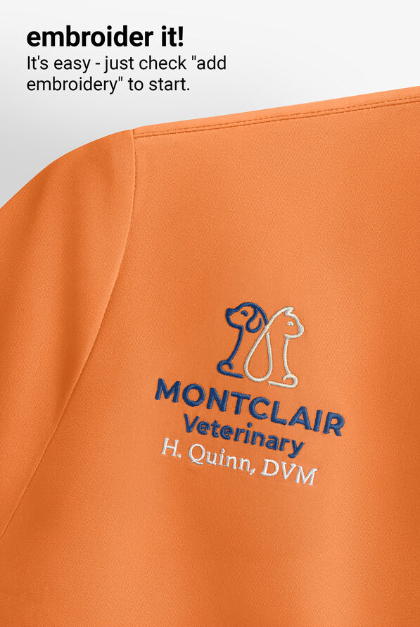 Cherokee Workwear Professionals Women's 3-Pocket STRETCH V-Neck Scrub Top - Fresh Orange - 3