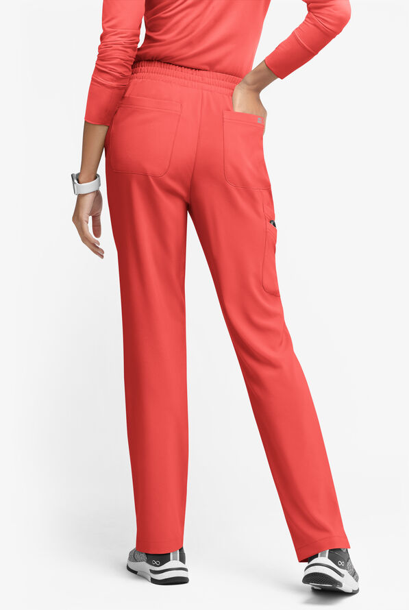 Pantal&oacute;n m&eacute;dico Easy STRETCH Naya con piernas rectas y 6 bolsillos para mujer - Spiced Coral/Silver Melange - 5