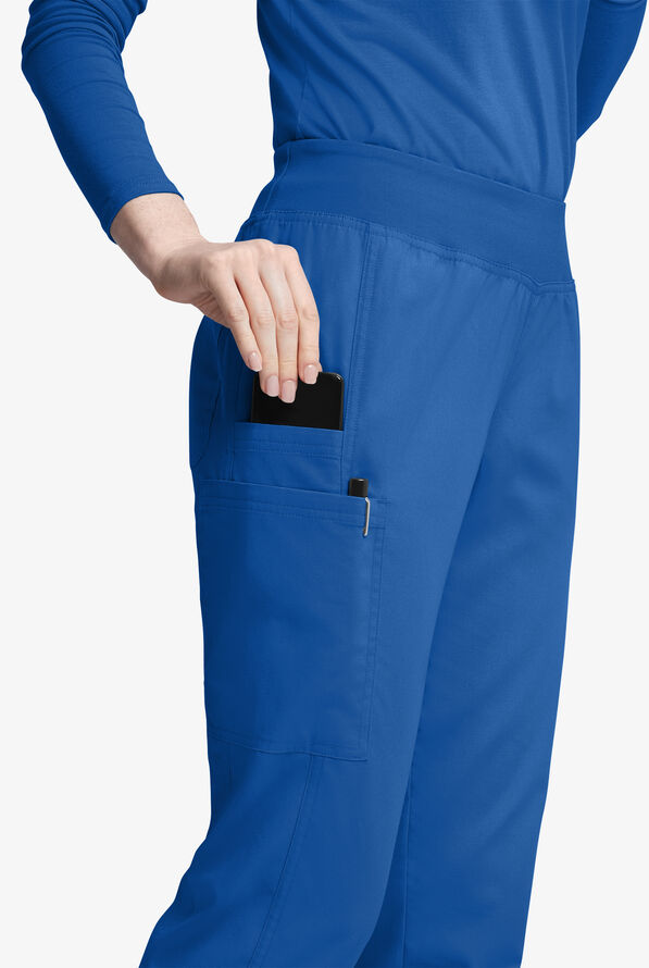 Pantalón médico Butter-Soft Originals de tiro medio estilo yoga con piernas entalladas y 5 bolsillos para mujer - Royal - 2