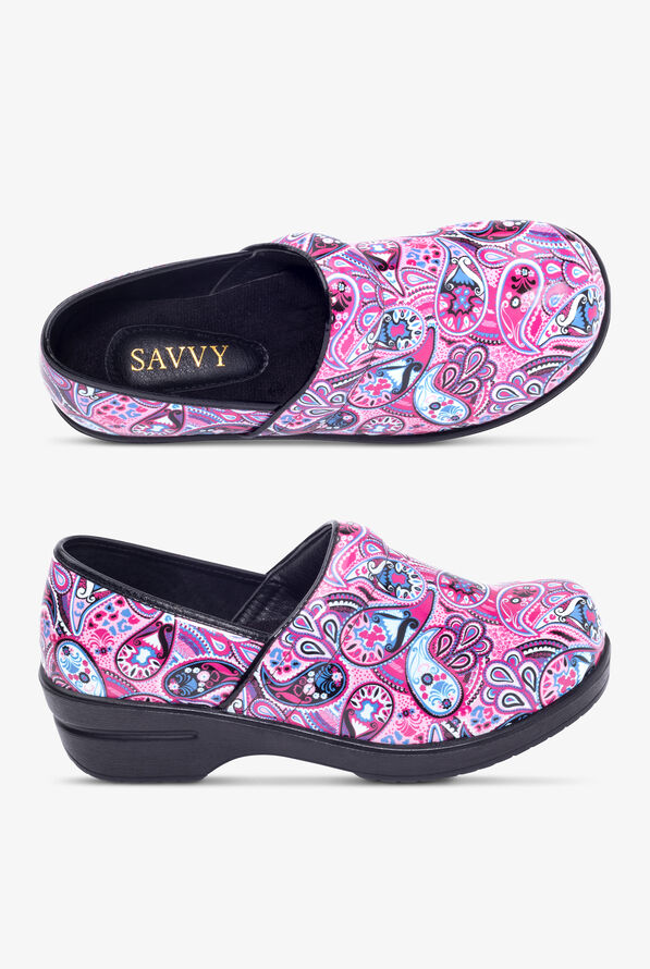 Savvy Women's Brandy Pretty Paisley Nursing Clogs - null - 1