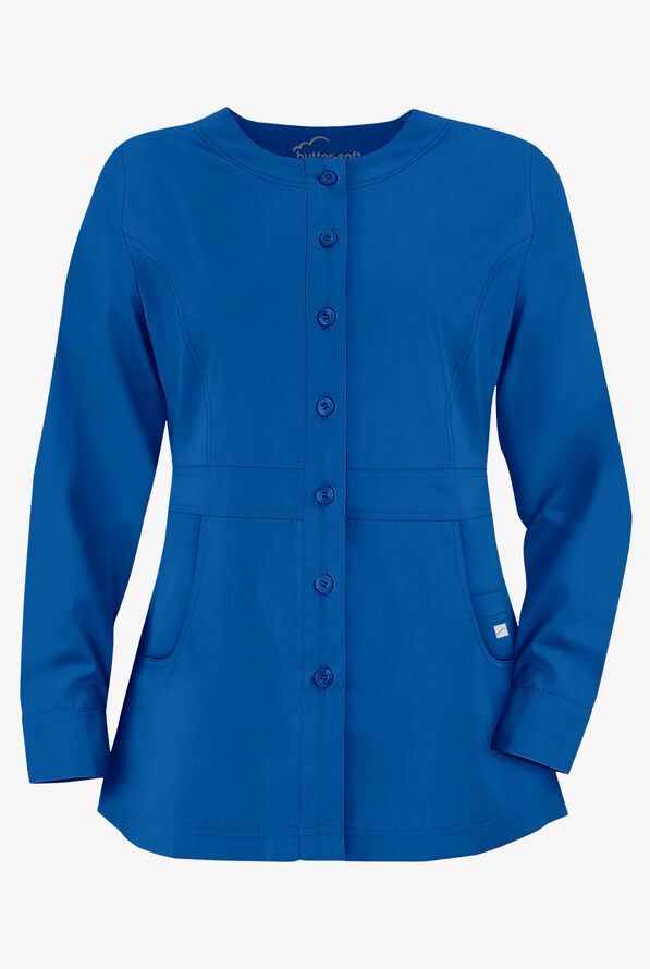 UA ButterSoft Button Front Scrub Jacket, Solid Warmup Scrub Jackets & Medical Scrub Jackets at