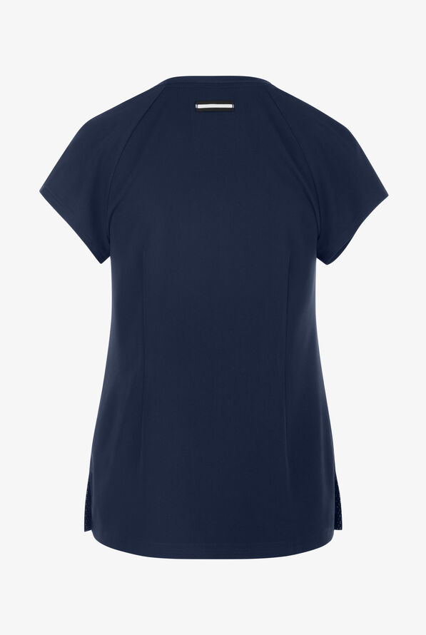 Blusa m&eacute;dica koi Next Gen We Have Heart STRETCH con cuello mao y 2 bolsillos para mujer - Navy - 2