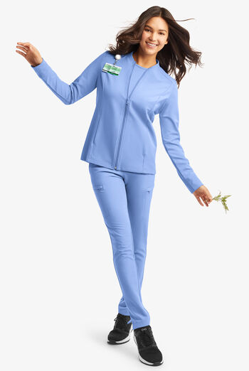 Chaqueta m&eacute;dica manga larga ReSurge Quartz con 6 bolsillos y cremallera para mujer