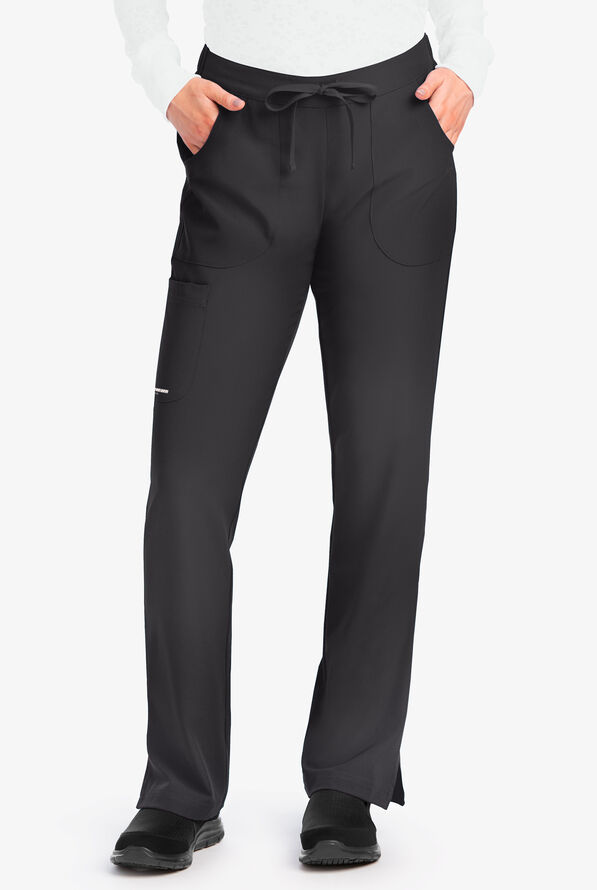 Skechers by Barco Reliance Women's 3-Pocket STRETCH Cargo Drawstring Scrub Pants - Pewter - 1