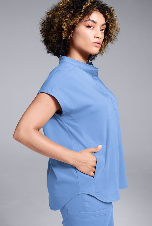 Hypothesis Women's Meta Oversized Dolman Sleeve Scrub Top - Ceil Blue - 6