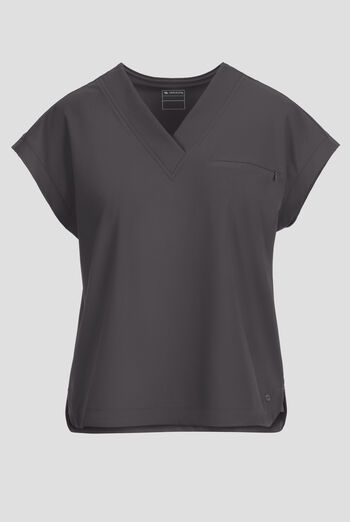 Blusa m&eacute;dica Infinity Pursuit STRETCH con cuello en V de punto acanalado y 1 bolsillo para mujer