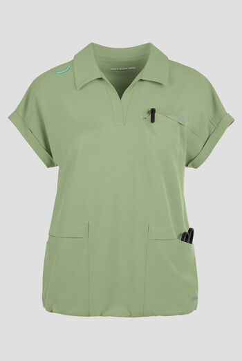 Skechers by Barco Ripstop Charlie Women's 3-Pocket STRETCH Dolman Sleeve Collar V-Neck Scrub Top