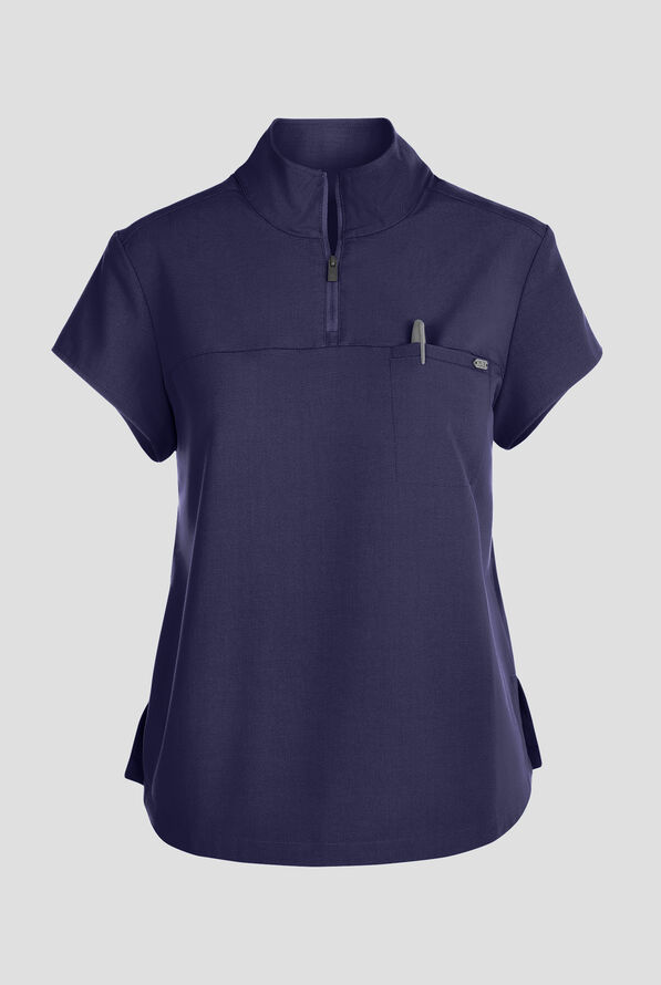 Blusa m&eacute;dica Healing Hands Quest STRETCH con cuello con cremallera y 1 bolsillo para mujer - Navy - 1