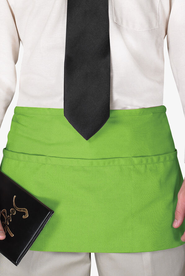 Chef Uniforms Unisex 3-Pocket Front of the House Waist Apron - Apple Green - 1
