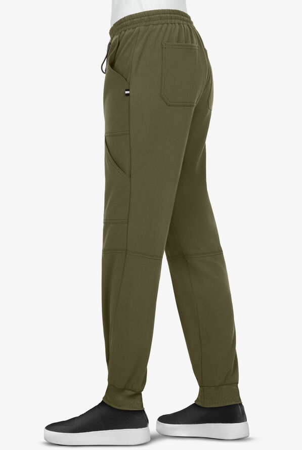 koi Next Gen Good Vibe Women's 7-Pocket STRETCH Jogger Scrub Pants - Petite - Olive - 2